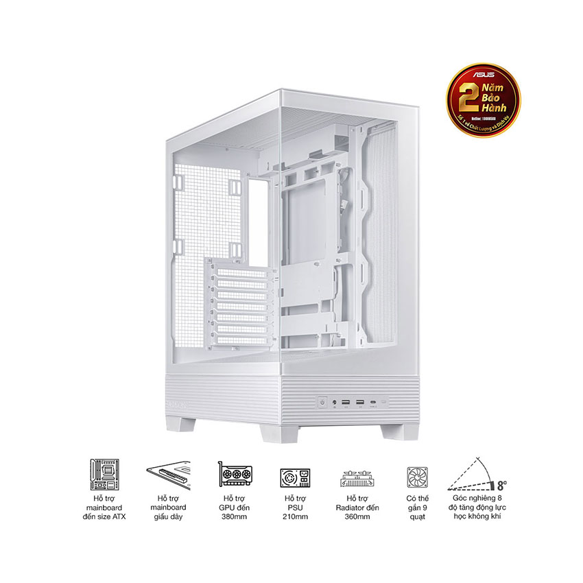Vỏ Case Asus A31 TG WHITE (ATX/Mid tower) 5