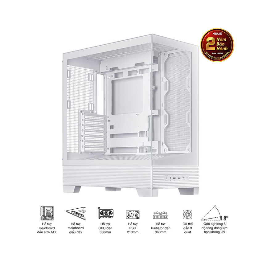 Vỏ Case Asus A31 TG WHITE (ATX/Mid tower) 1