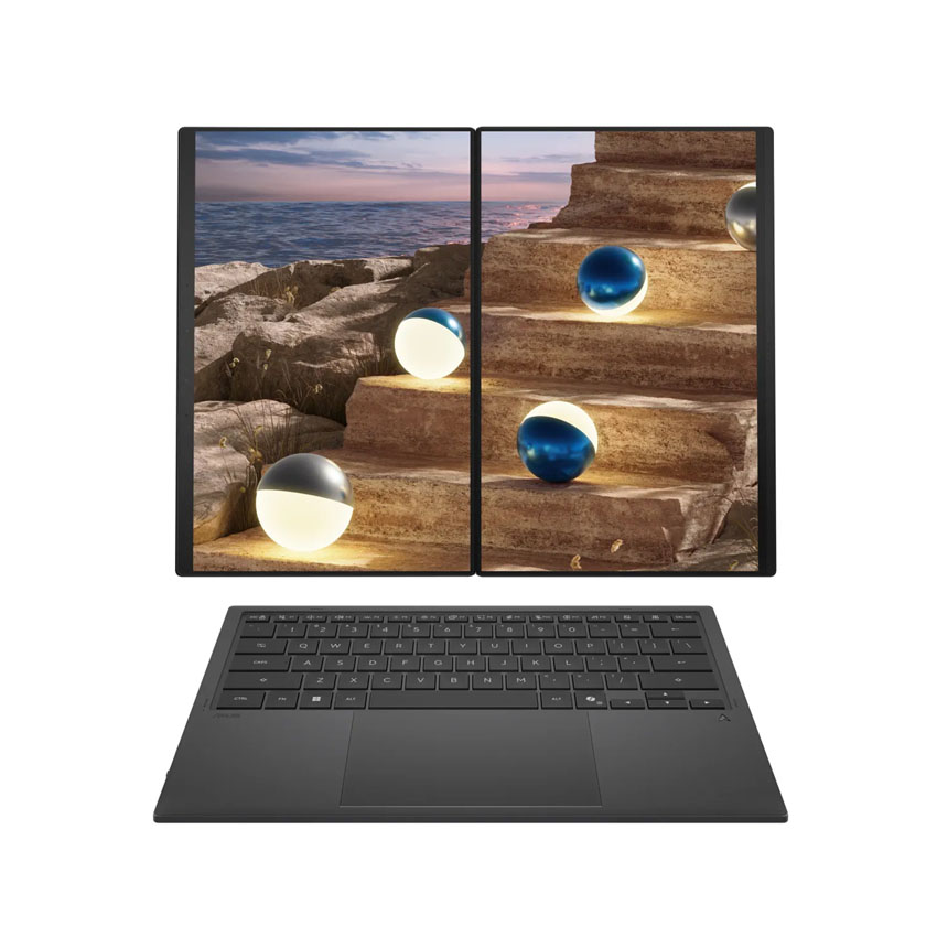 Laptop Asus ZenBook Duo UX8407AA-SN138WS (X9-388H/ 32GB RAM D5X/ 1TB SSD/ 14 3K Oled Cảm ứng/ W7/ BT/ Win11H/OFFICE/ Bút+Túi/ Xám) chính hãng