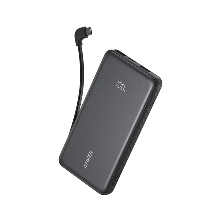 Sạc dự phòng Anker Zolo 1C1A 22.5W 10000mah (Built-In USB-C Cable) Đen (Black) B2B_A110D chính hãng