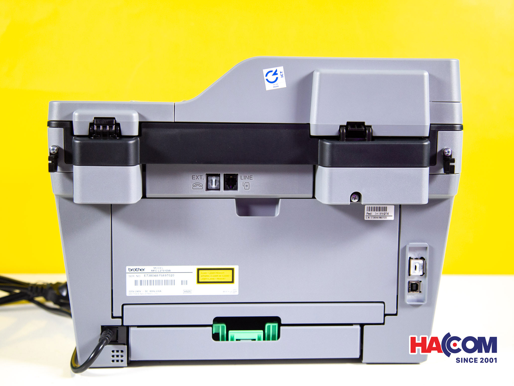 cổng kết nối của máy in Brother MFC-L2701DW