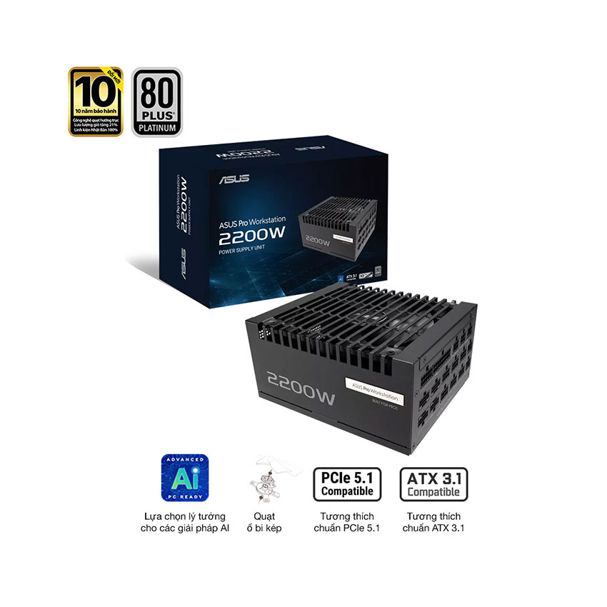 Nguồn ASUS PRO WORKSTATION 2200P - 2200W (80+ Platinum/ATX3.1/Full Modular)