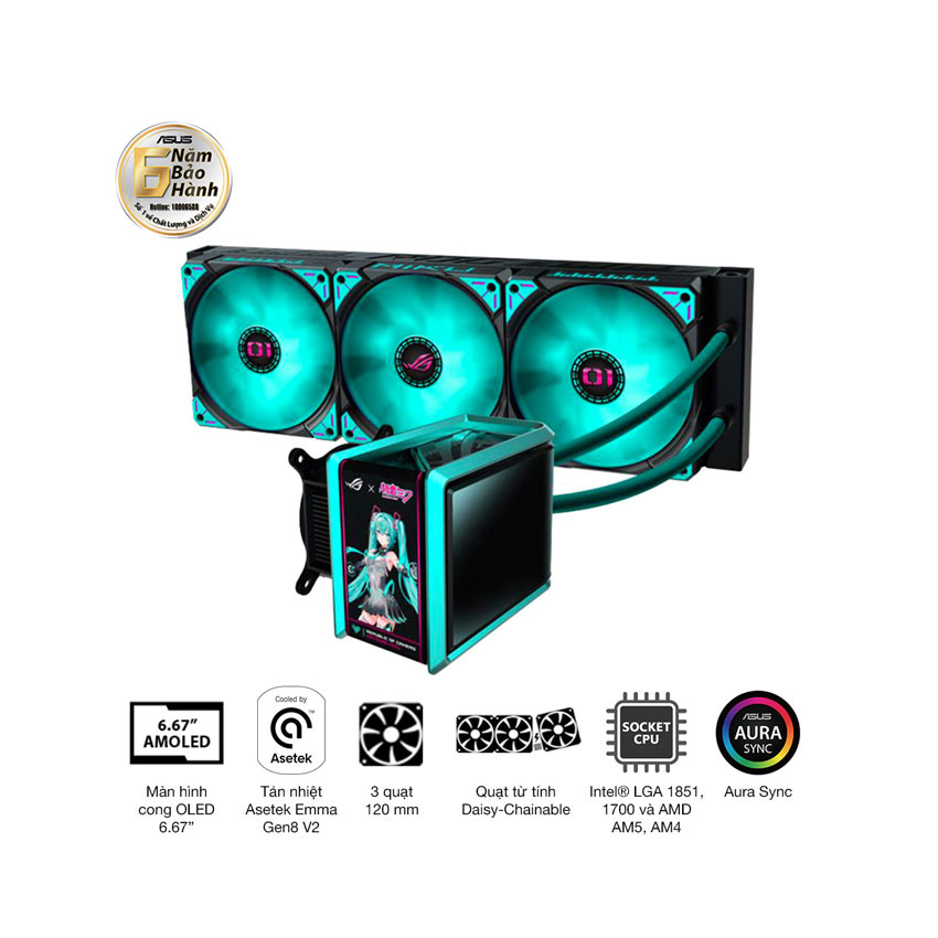 Tản nhiệt nước ASUS ROG RYUO IV 360 ARGB Hatsune Miku Edition