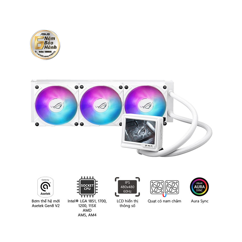 Tản nhiệt nước ASUS ROG Ryujin III 360 ARGB Extreme WHT