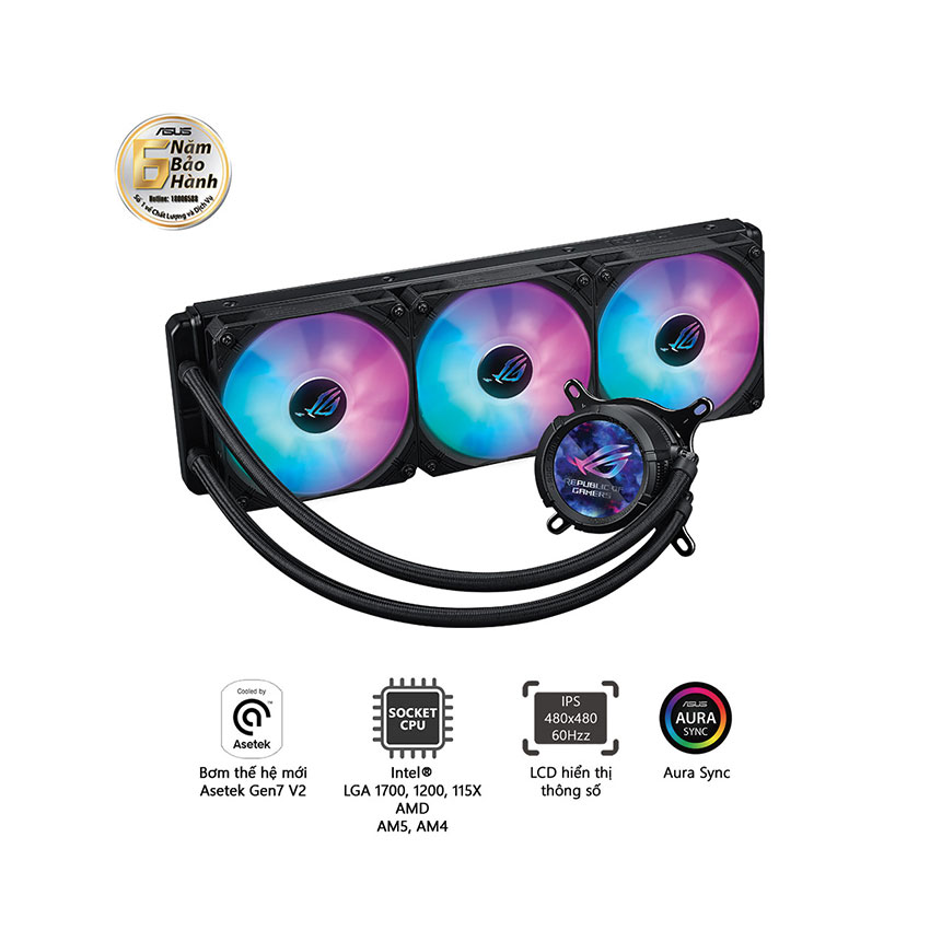 Tản nhiệt nước ASUS ROG STRIX LC III 360 ARGB LCD BLACK