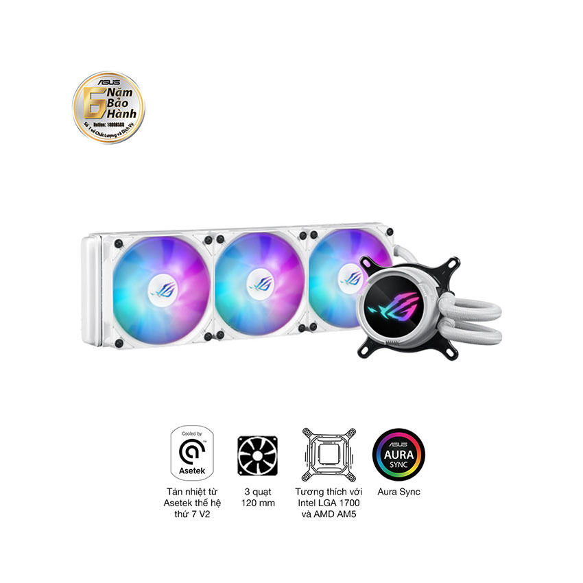 Tản nhiệt nước ASUS ROG STRIX LC III 360 ARGB WHITE