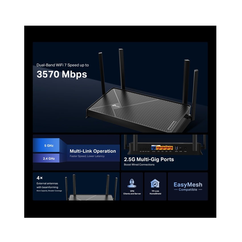 Bộ phát Wifi 7 TP-Link Archer BE230 BE 3600 Dual-Band(RTTP0125) 3