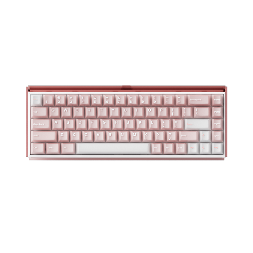 Bàn phím AKKO Ray68 Misty Pink & White