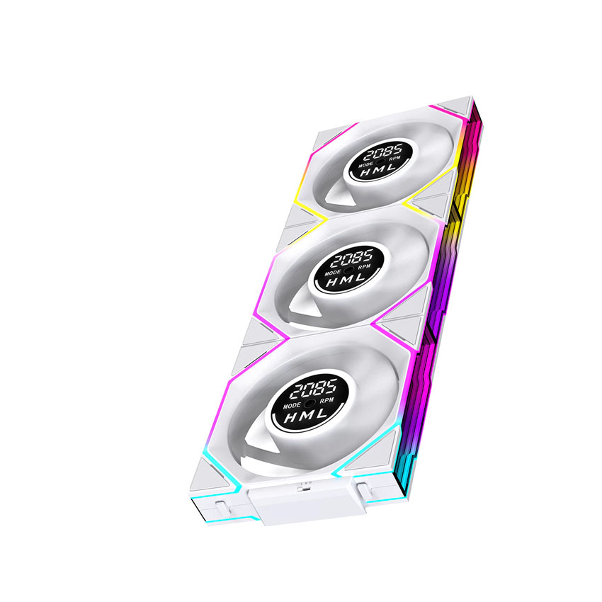 Fan JUNGLE LEOPARD Interstellar V4 120 LCD White reverse single (cánh ngược) - Hình 2