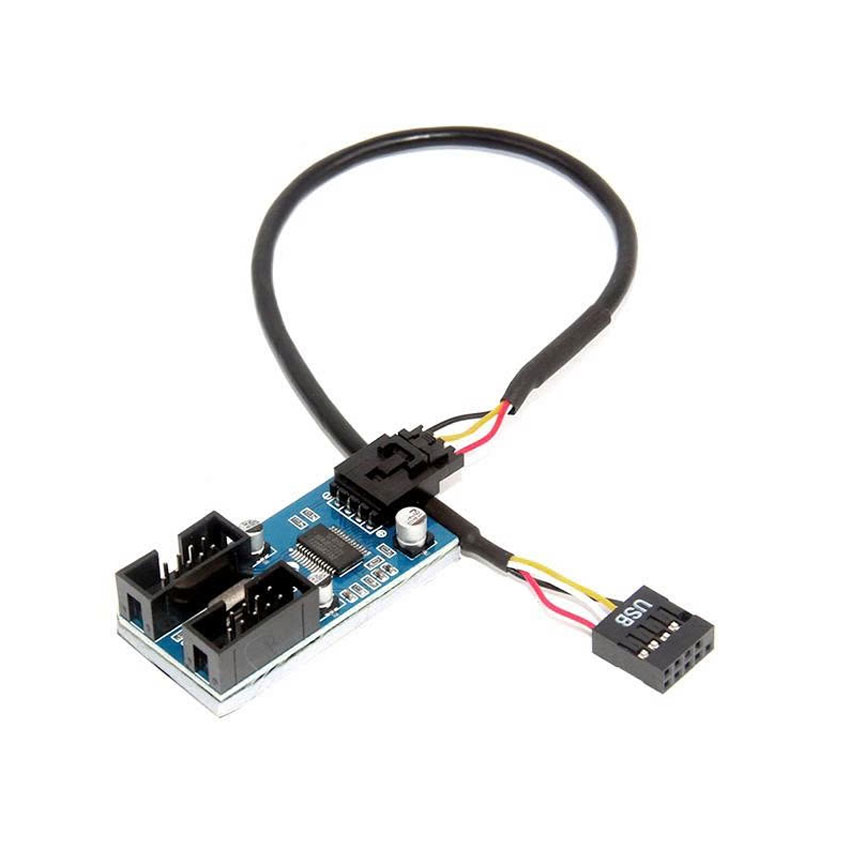 Bộ chia cổng USB 9Pin trên Mainboard 1 ra 2 (có chip)