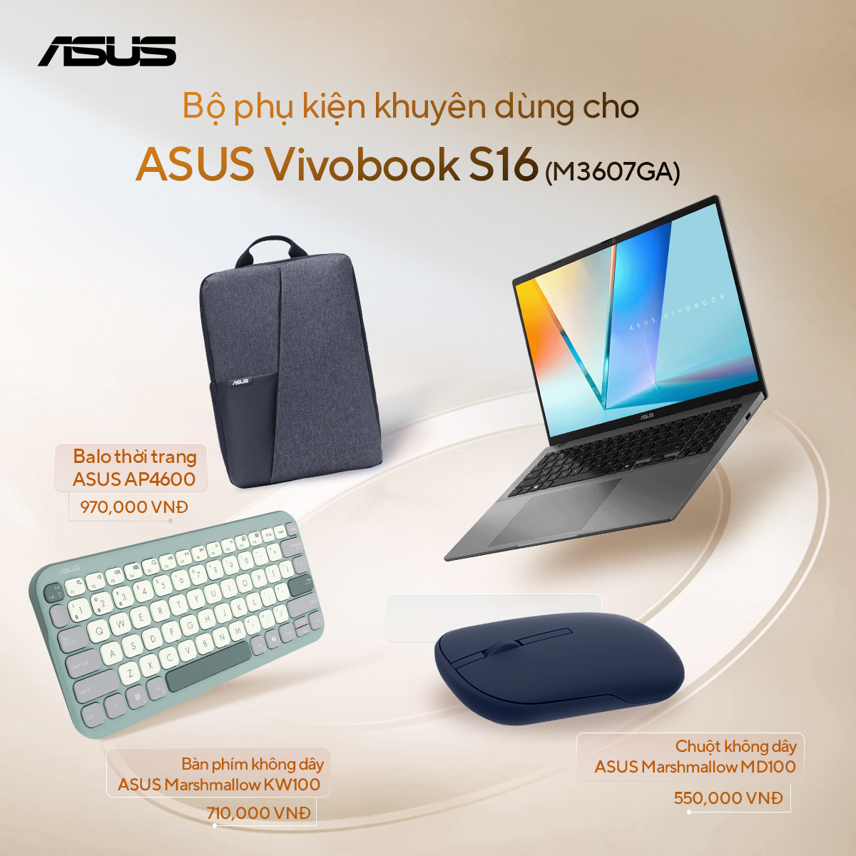 Laptop Asus VivoBook M3607GA-SH034W (AI 7 445/16GB RAM/512GB SSD/16 FHD Oled/Win11/Xám) - Hình 2