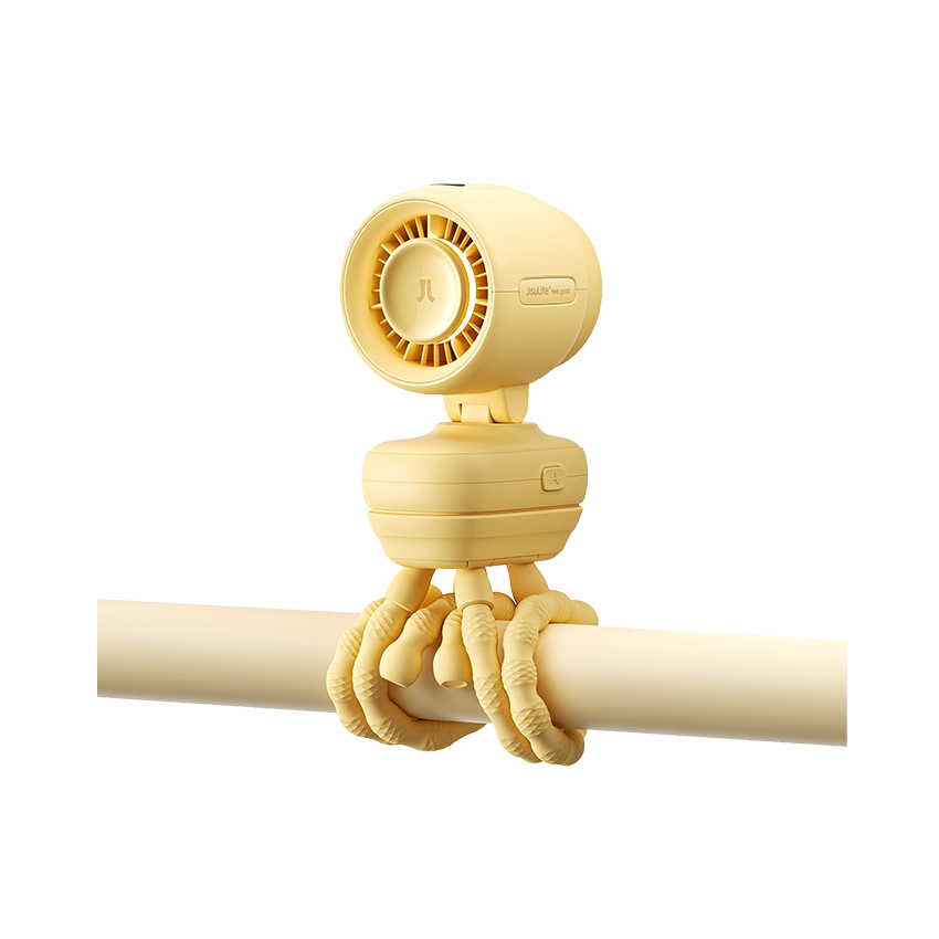 Quạt Đa Năng Kẹp Jisulife Life 4 5000mAh Màu Vàng (Chân Bạch Tuộc)