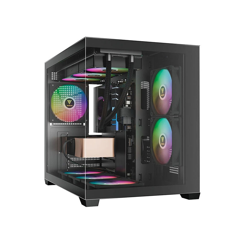 Vỏ Case GAMDIAS AURA GC10M V2 ARGB BLACK (mATX/3 fan/BTF) chính hãng