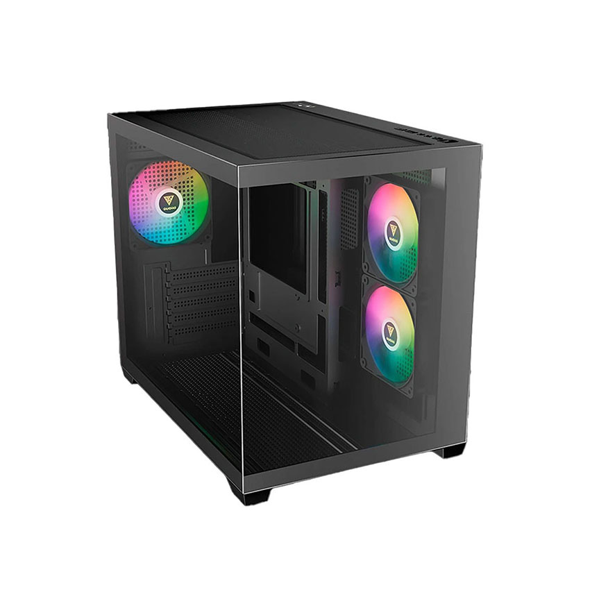 Vỏ Case GAMDIAS AURA GC10M V2 ARGB BLACK (mATX/3 fan/BTF) - Hình 6
