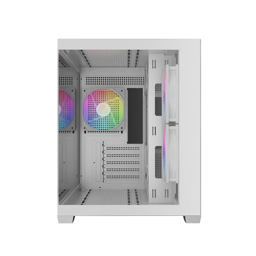 Vỏ Case GAMDIAS AURA GC10M V2 ARGB WHITE (mATX/3 fan/BTF) - Hình 4