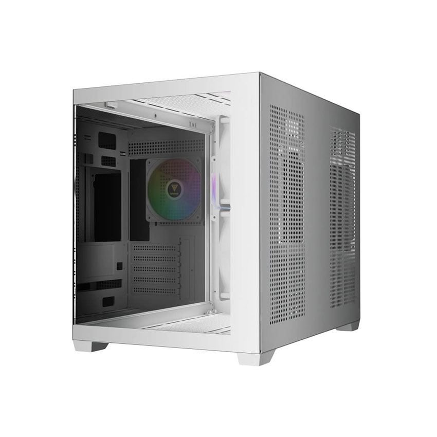 Vỏ Case GAMDIAS AURA GC10M V2 ARGB WHITE (mATX/3 fan/BTF) - Hình 5