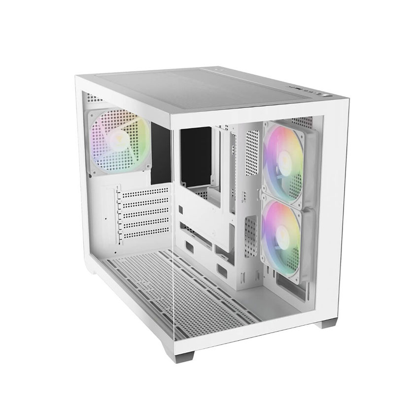 Vỏ Case GAMDIAS AURA GC10M V2 ARGB WHITE (mATX/3 fan/BTF) - Hình 6