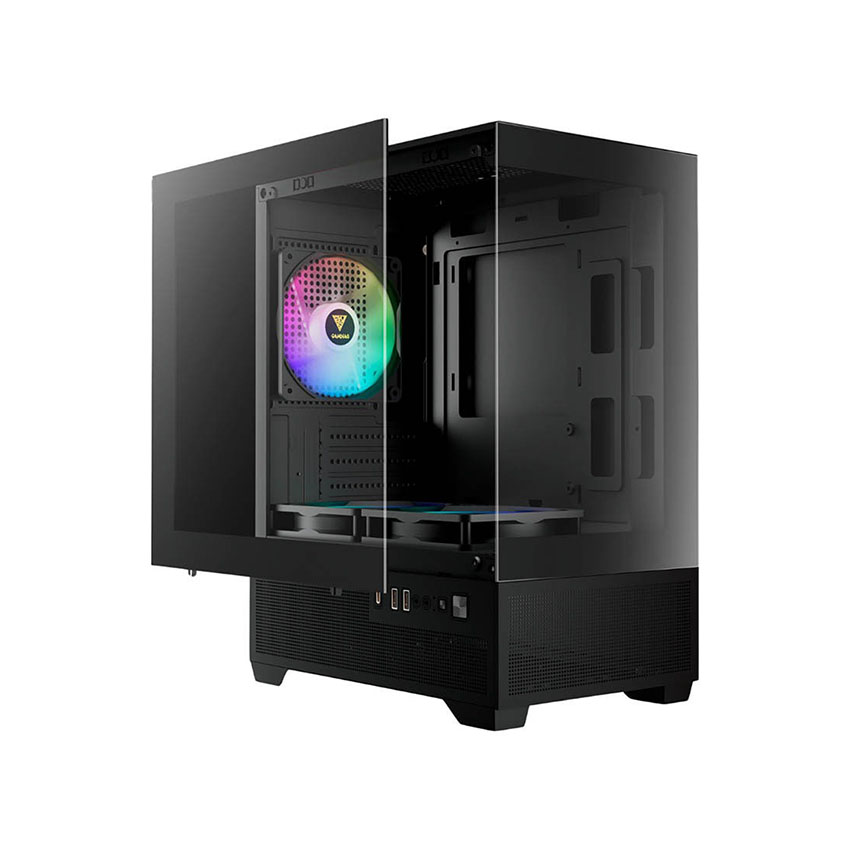 Vỏ Case GAMDIAS AURA GC9M Elite ARGB BLACK (mATX/3 fan) - Hình 3