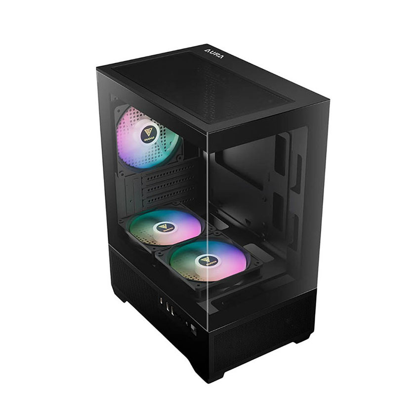 Vỏ Case GAMDIAS AURA GC9M Elite ARGB BLACK (mATX/3 fan) - Hình 4