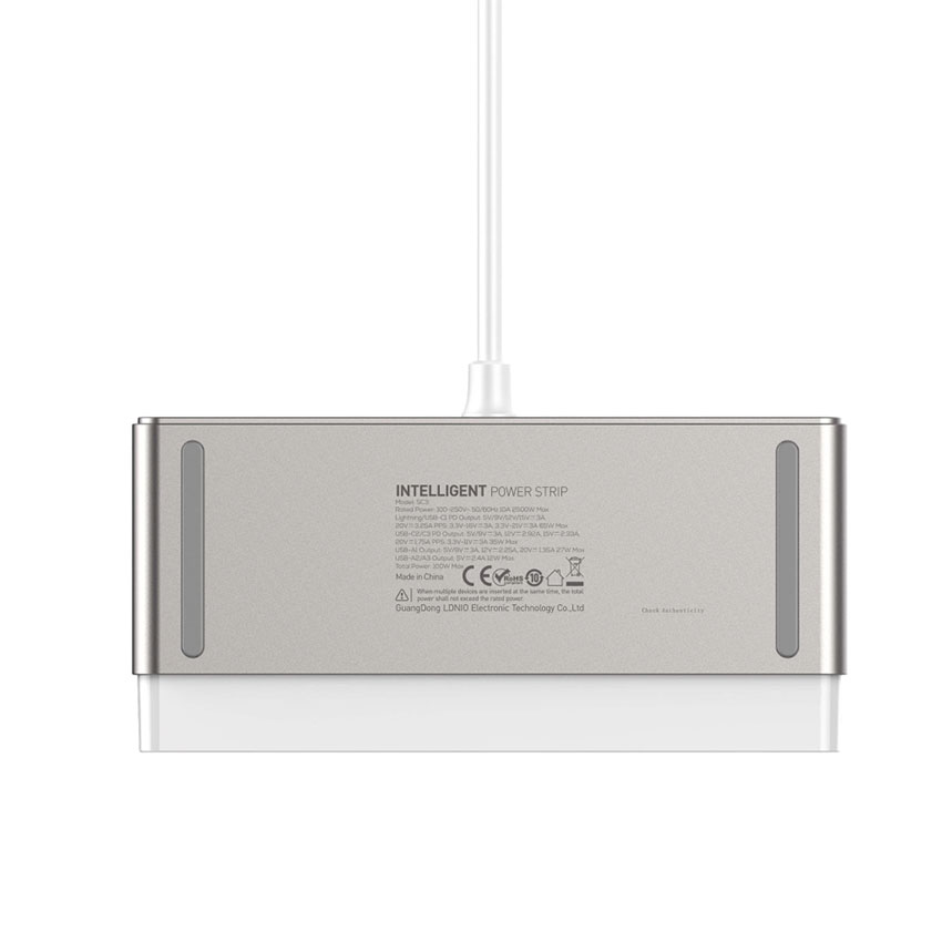 Trạm sạc để bàn LDNIO SC3 GaN 10in1 | 3 AC 2500W + 7 USB 100W (LD-SC3) - Hình 3