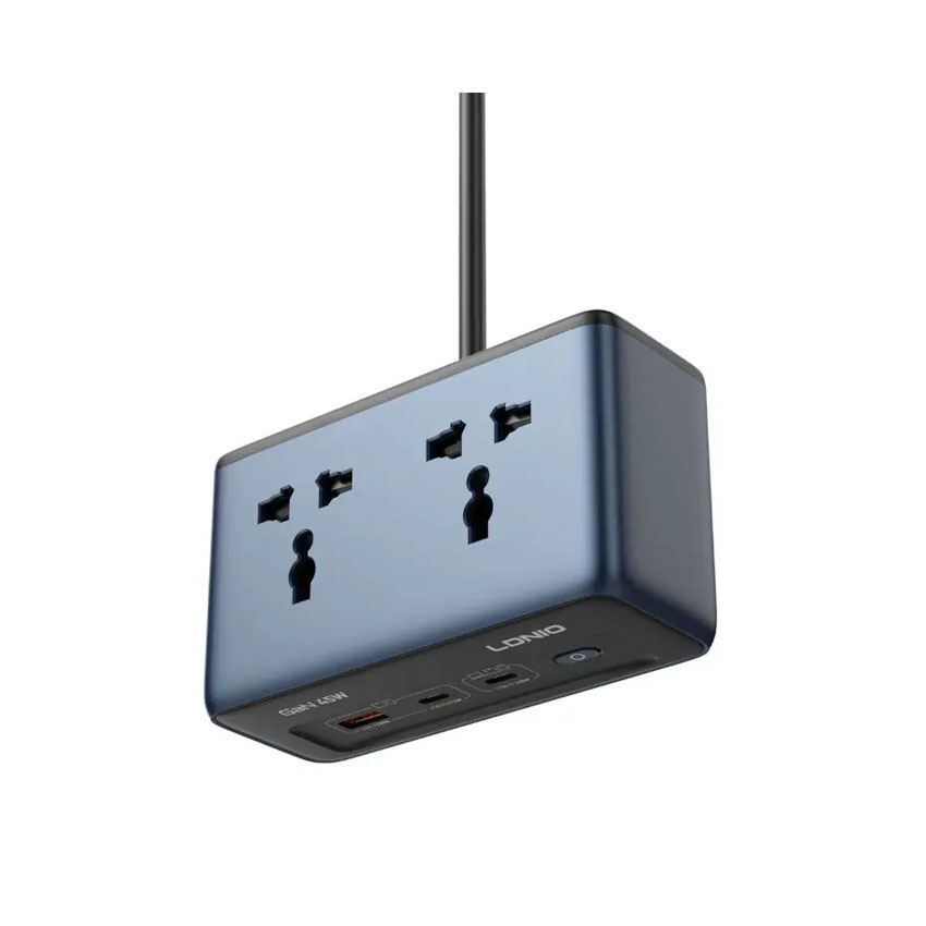 Ổ cắm đa năng LDNIO SC1 GaN 5in1 | 2 AC 2500W + 4 USB 45W (LD-SC1) chính hãng