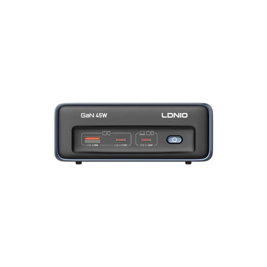 Ổ cắm đa năng LDNIO SC1 GaN 5in1 | 2 AC 2500W + 4 USB 45W (LD-SC1) - Hình 3