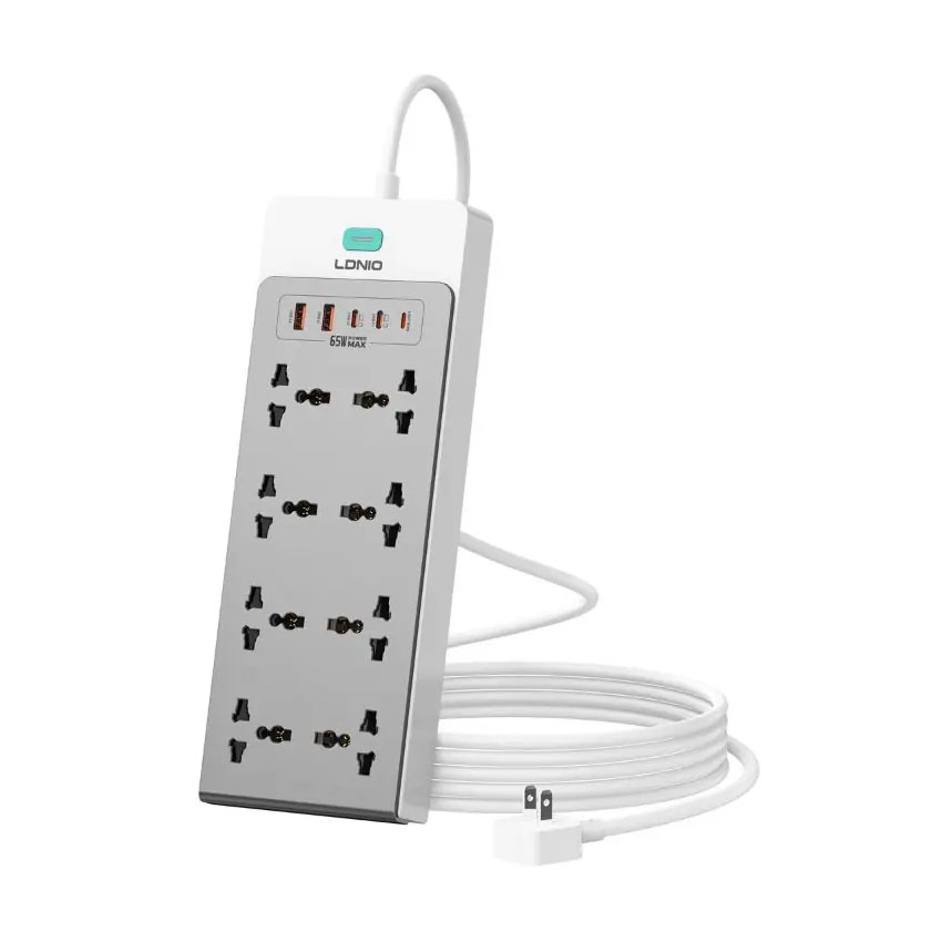 Ổ điện đa năng LDNIO SC4 GaN 13in1 | 8 AC 2500W + 5 USB 65W (LD-SC4) - Hình 2