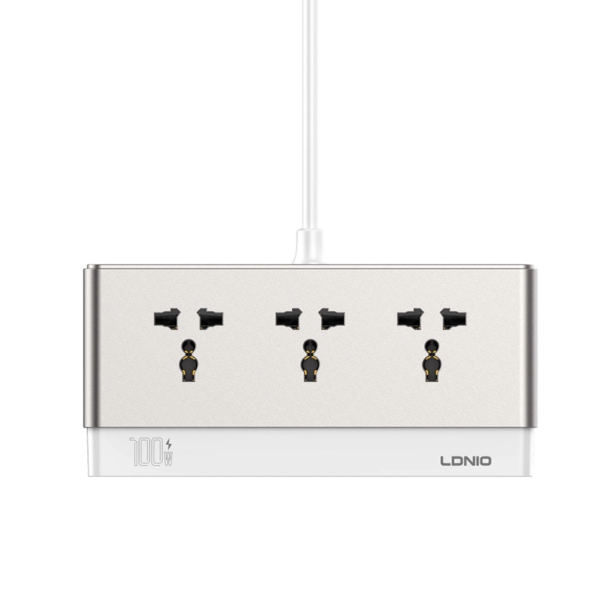 Trạm sạc để bàn LDNIO SC3 GaN 10in1 | 3 AC 2500W + 7 USB 100W (LD-SC3) - Hình 2