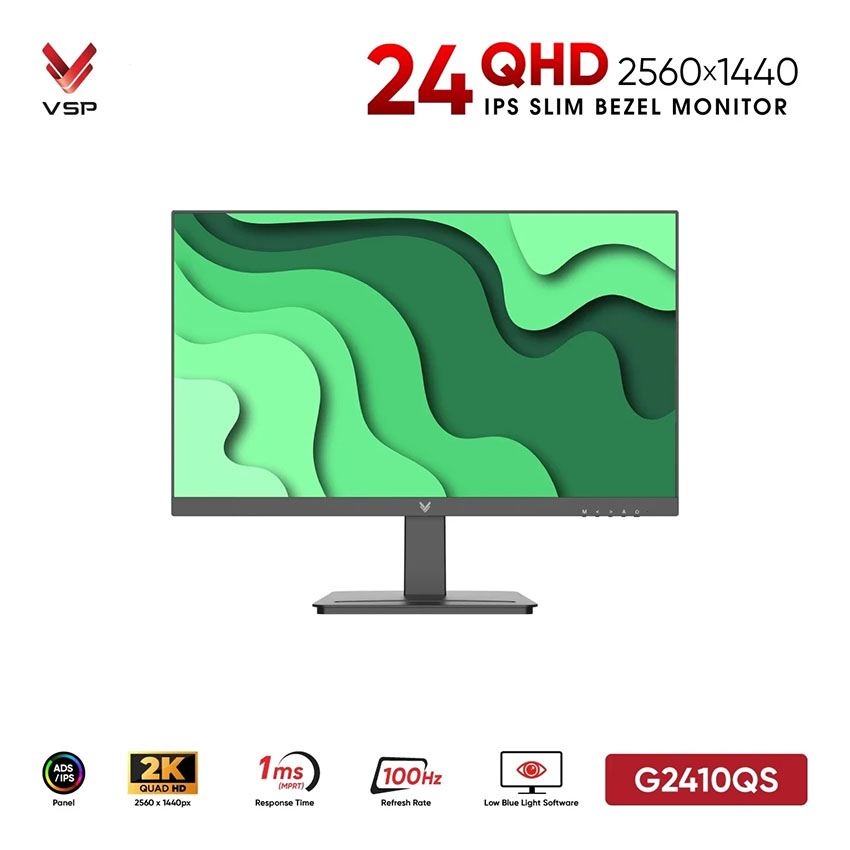 Màn hình VSP G2410QS (23.8 inch/QHD/IPS/100Hz/1ms/loa/USB-C 65W) chính hãng