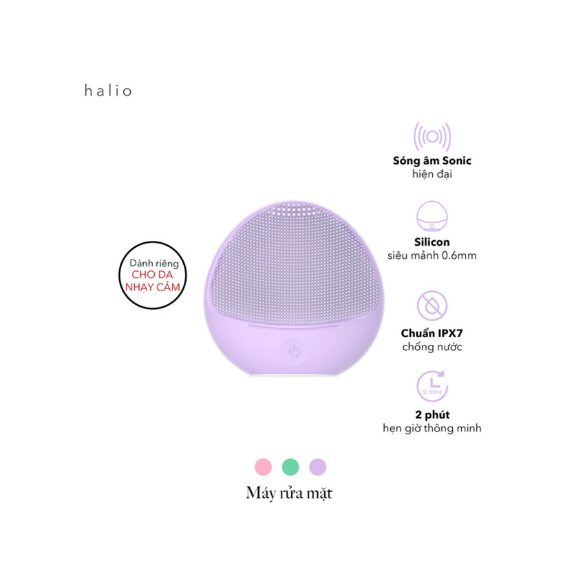 Máy Rửa Mặt Dành Cho Da Nhạy Cảm Halio Sensitive Facial Cleansing & Massaging Device - Màu Tím 3