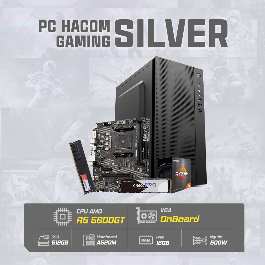PC HACOM SILVER 015  ( Ryzen 5600 GT / Radeon Vega 7 ) - Hình 1