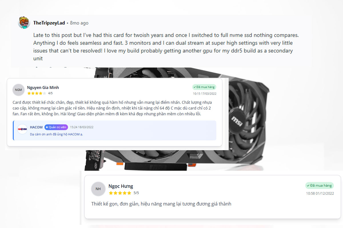 đánh giá của người dùng với RTX 3060 Ventus trong suốt 4 năm qua