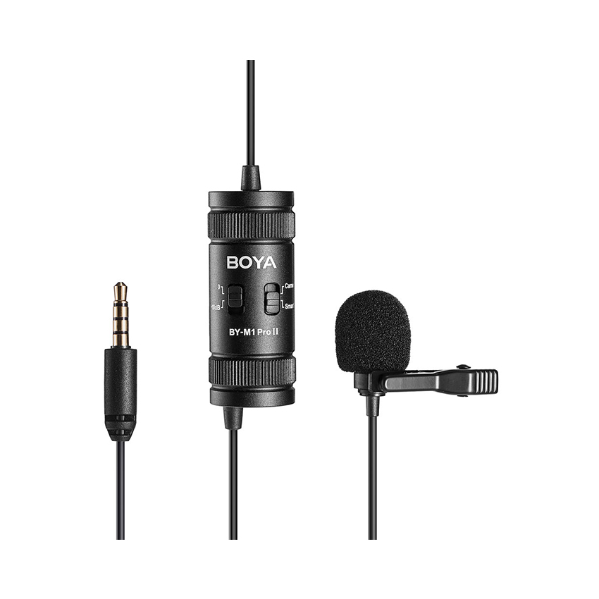 Micro cài áo có dây BOYA BY-M1 Pro II - Màu đen