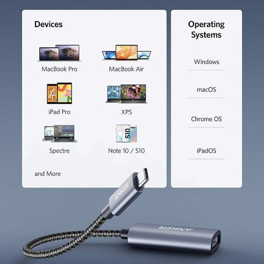 Bộ chuyển USB-C to DisplayPort Anker A8315HA1-5 - Hình 3