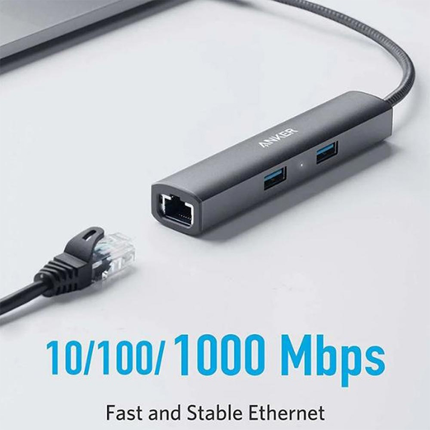 Bộ chuyển đổi 5 trong 1 USB C to Lan Gigabit, HDMI, USB 3.0 A8338HA1 - Hình 2