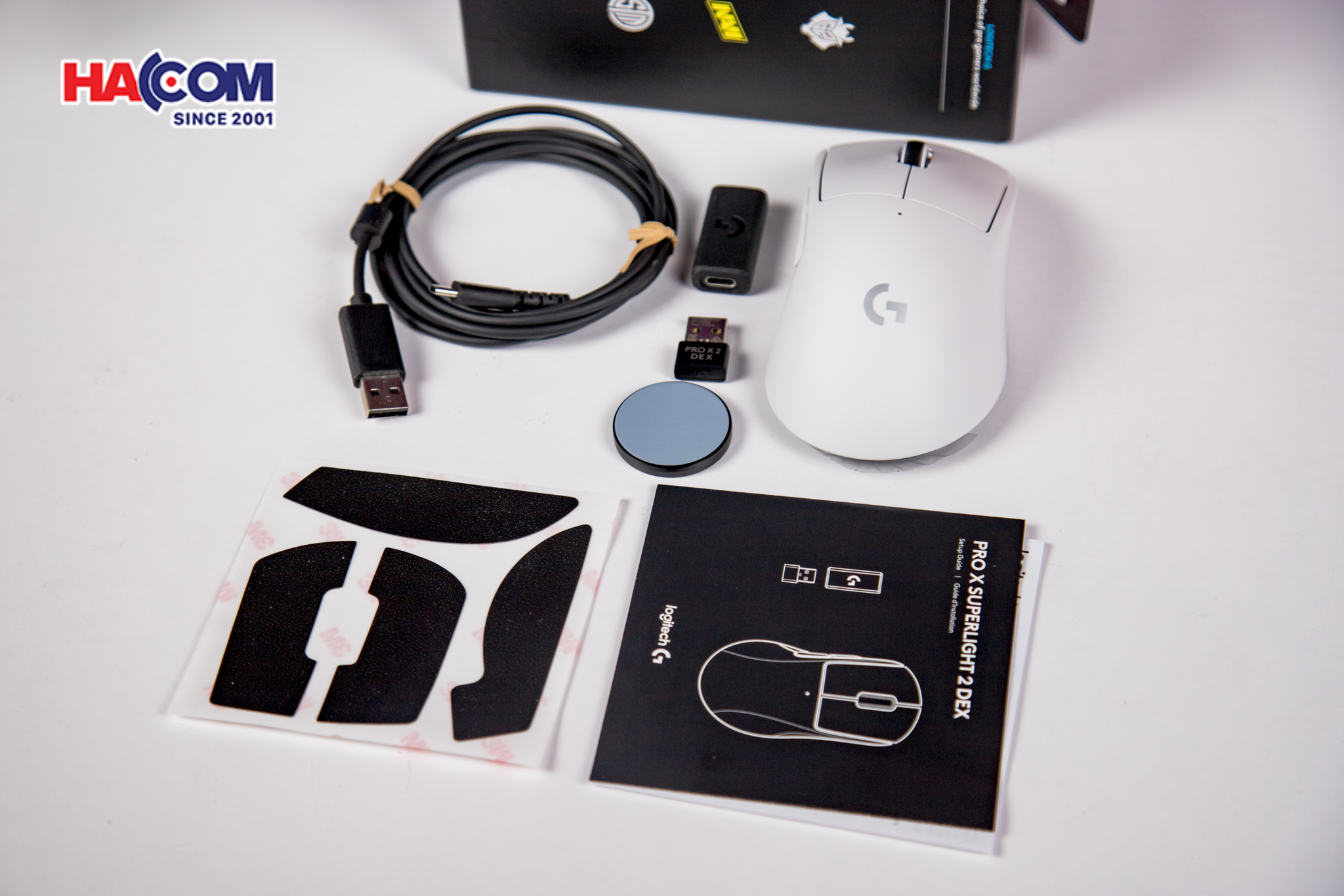 Chuột Gaming không dây Logitech Pro X SuperLight 2 DEX Lightspeed Trắng 9