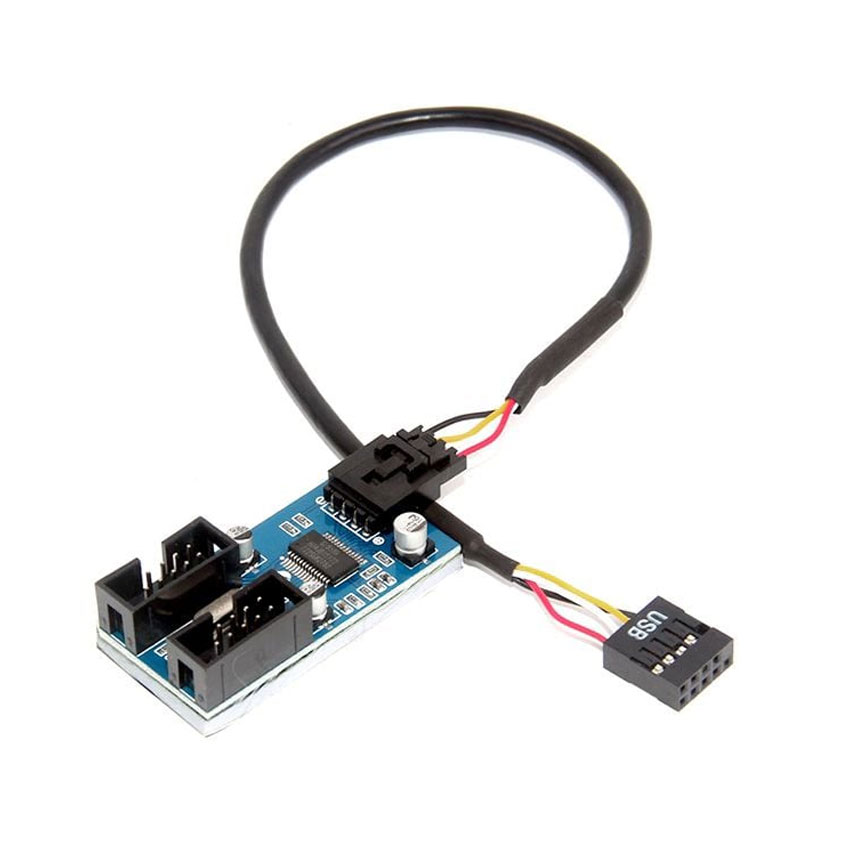 CÁP CHIA USB 9 PIN MAIN 1 ĐẦU CÁI RA 2 ĐẦU ĐỰC