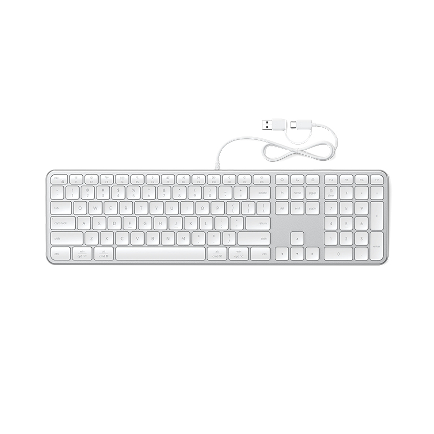 Bàn phím có dây Satechi Slim LX3 (Màu Bạc) chính hãng