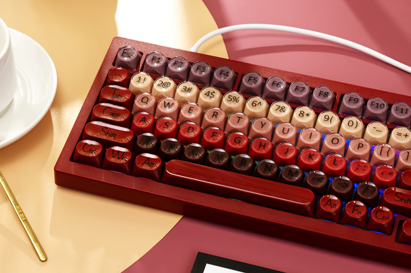 ban phim veekos k75 wine red frost pink switch hacom 3