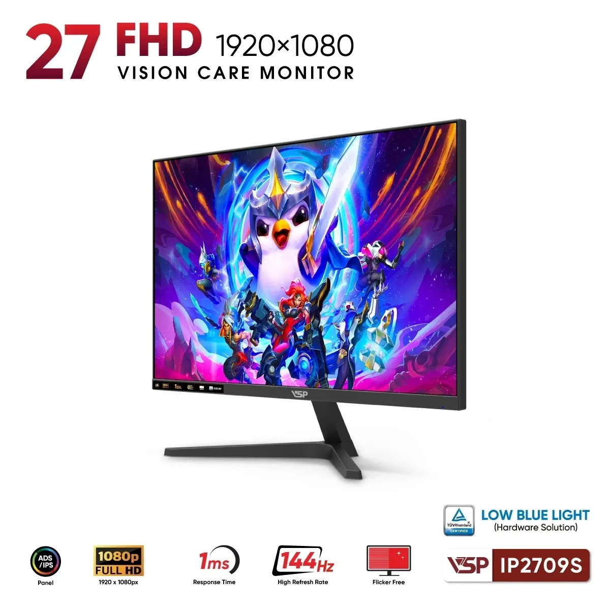 Màn Hình VSP IP2709S (27 inch/FHD/IPS/144Hz/1ms) - Hình 3