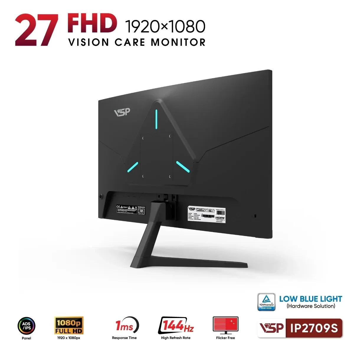 Màn Hình VSP IP2709S (27 inch/FHD/IPS/144Hz/1ms) - Hình 4