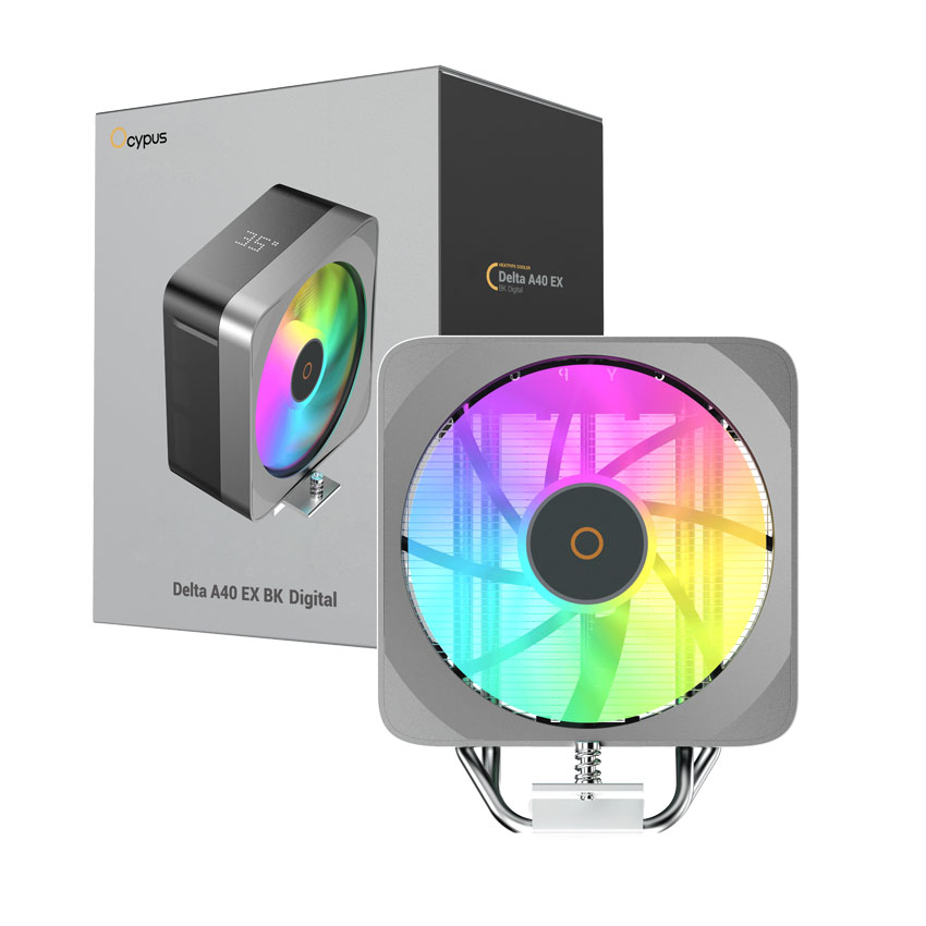 Tản nhiệt khí CPU OCYPUS Delta A40 EX BK ARGB (Hiển thị nhiệt độ, Led Matrix) - Hình 2