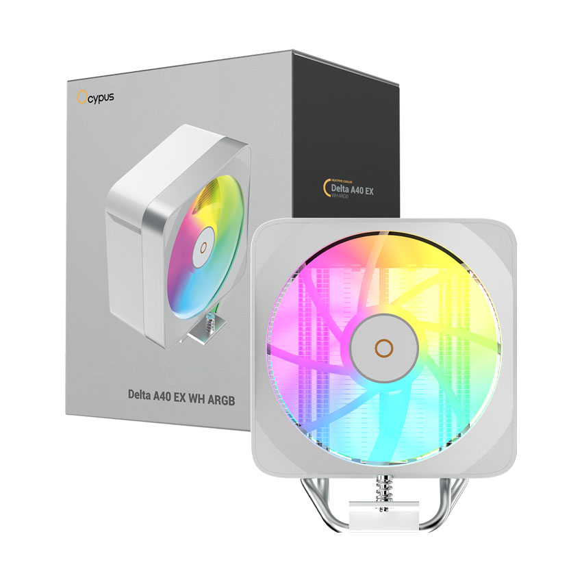 Tản nhiệt khí CPU OCYPUS Delta A40 EX WH ARGB (Hiển thị nhiệt độ, Led Matrix) - Hình 2