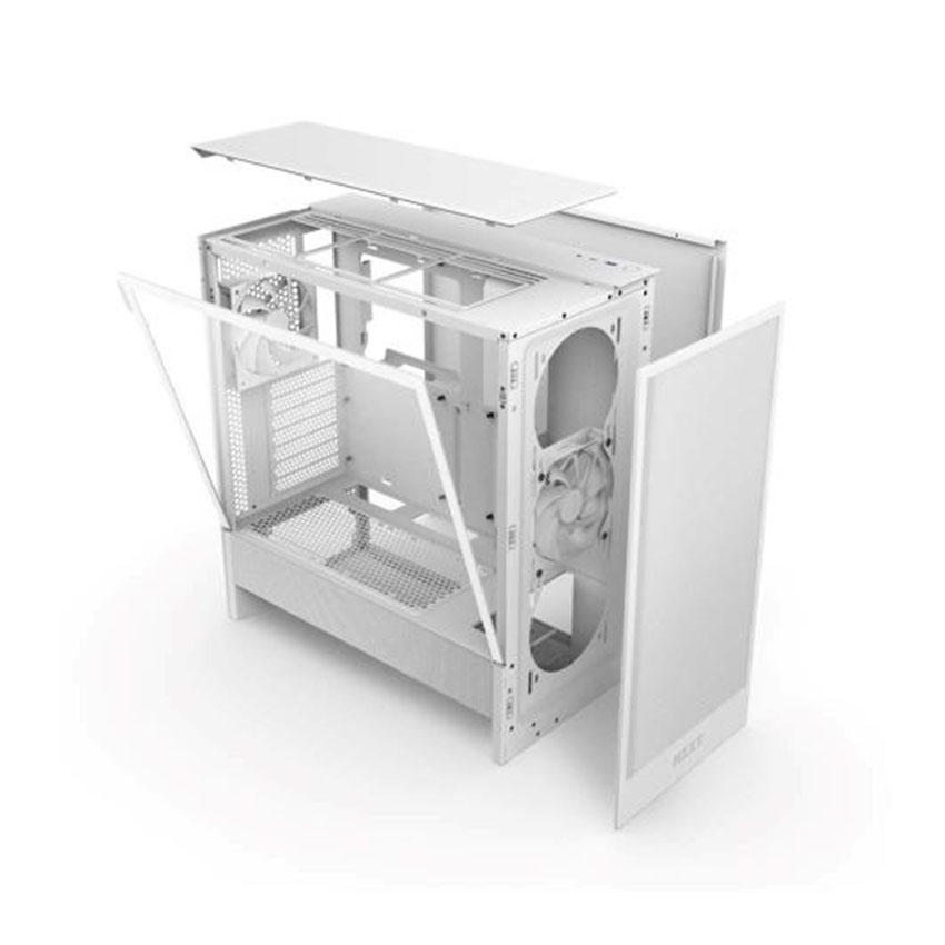 Vỏ Case NZXT H5 FLOW (V2) ALL WHITE (ATX/2 Fan) - Hình 4