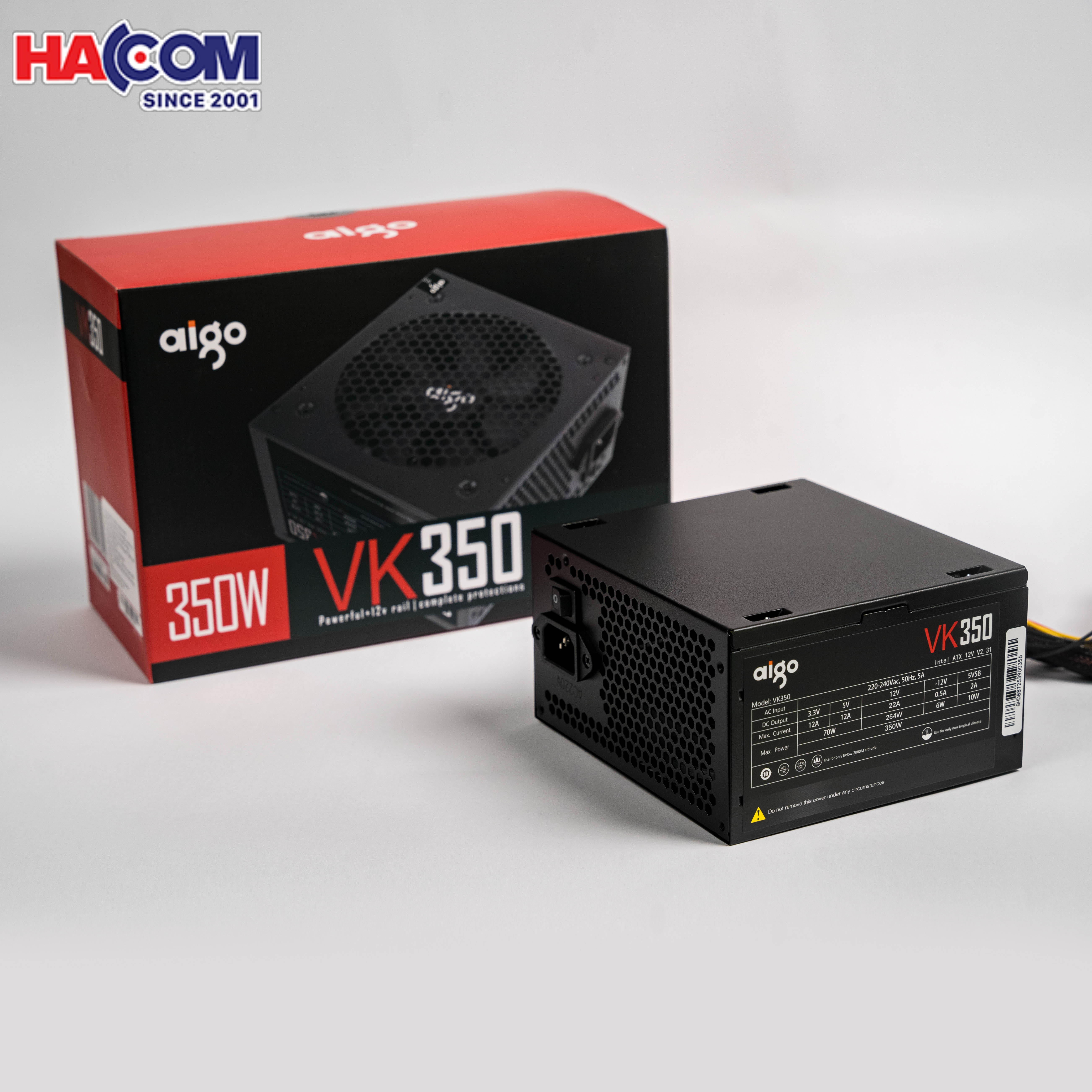 Nguồn máy tính AIGO VK350 - 350W (Màu Đen) 4