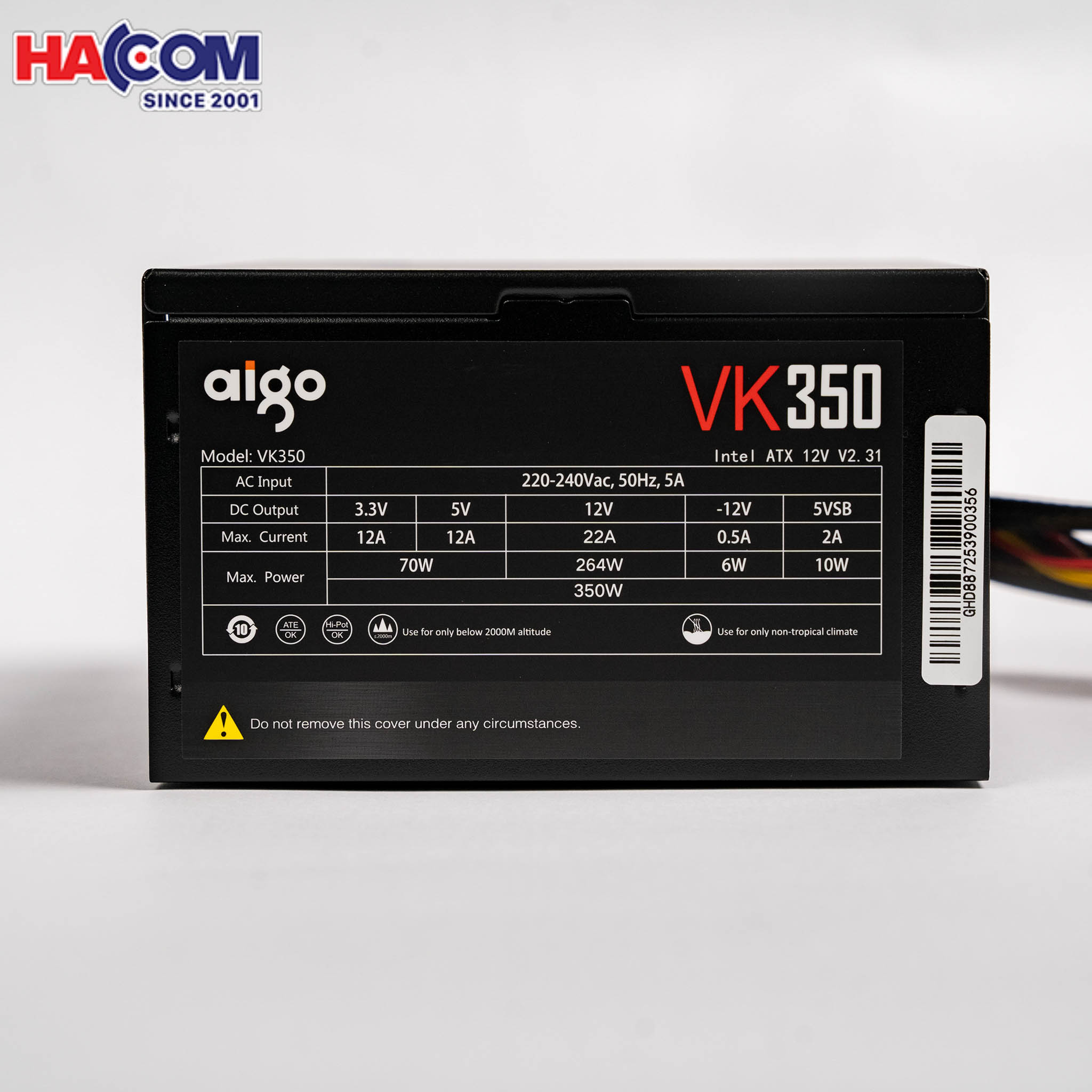 Nguồn máy tính AIGO VK350 - 350W (Màu Đen) 6
