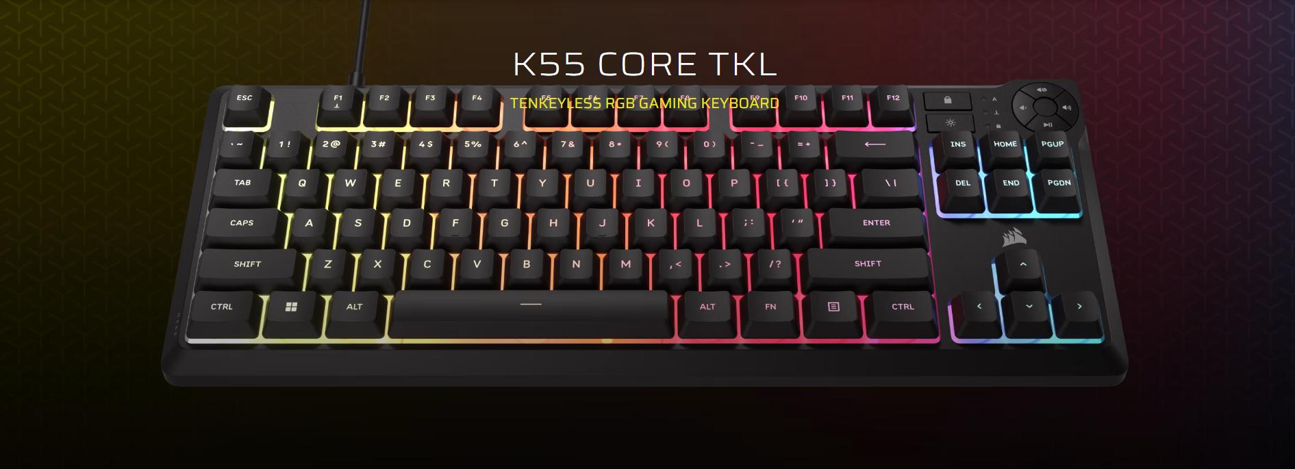 Bàn phím Corsair K55 CORE TKL RGB (CH-9216065-NA) 1