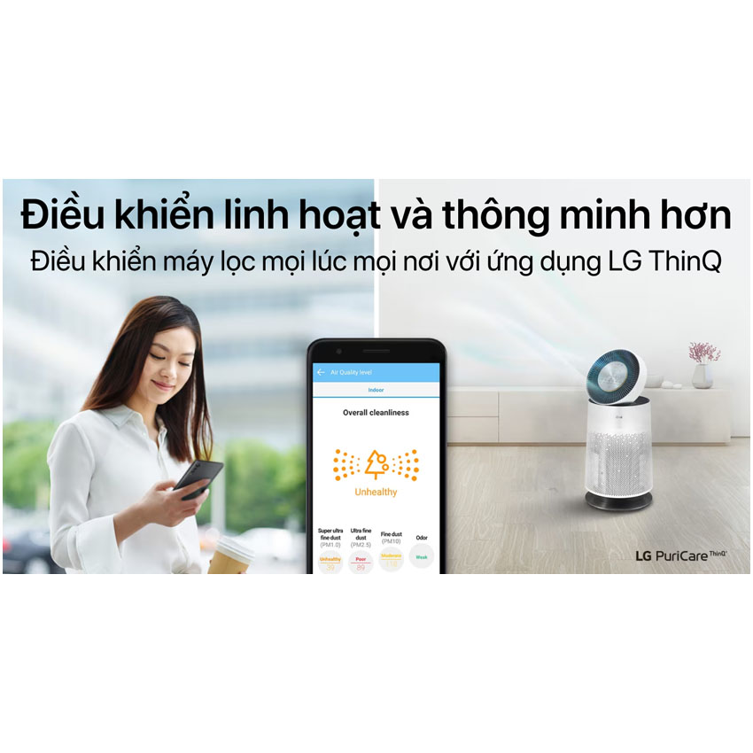 Máy lọc không khí LG Puricare 1 tầng Safeplus AS65GDWH0 6