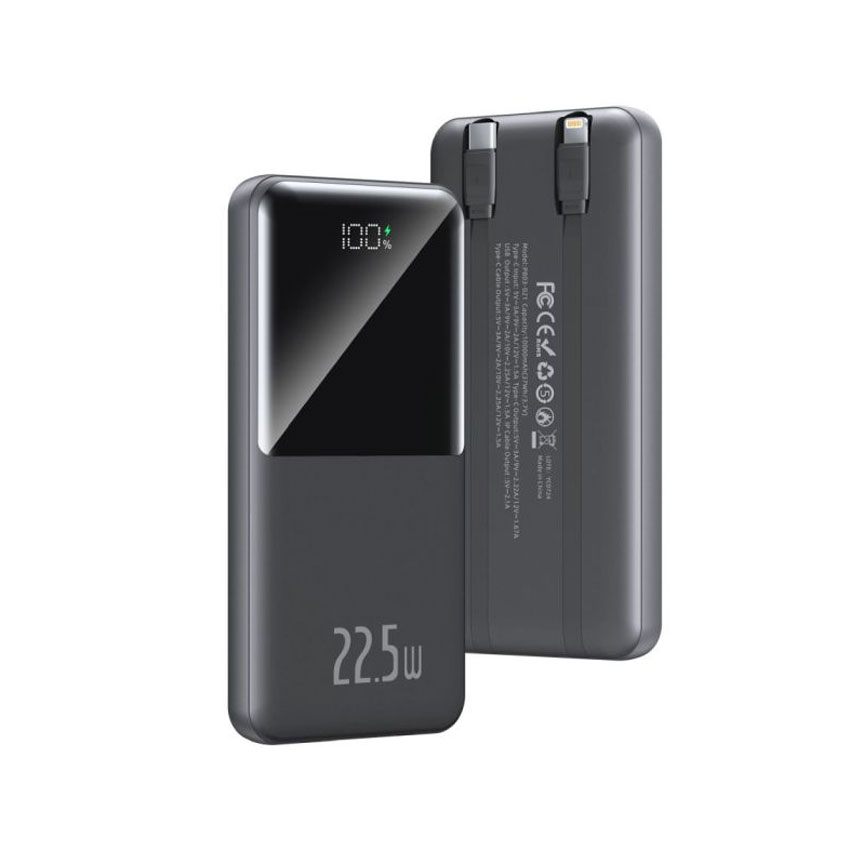 Pin sạc dự phòng Trusmi 10000mAh PD 22.5W kèm cáp C + L màu đen (PB03-021) chính hãng