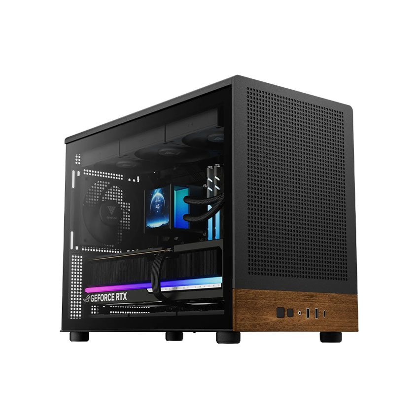 Vỏ Case GAMDIAS ATHENA M4M WOOD (mATX/4 fan) chính hãng